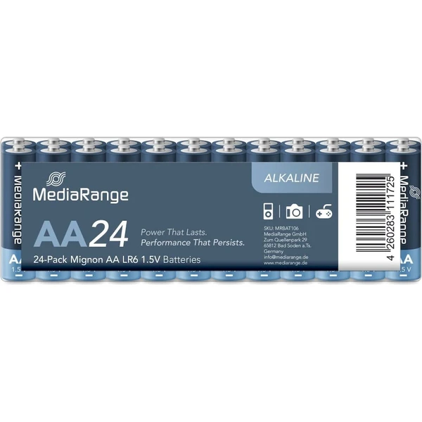 MediaRange Premium alkalické baterie Mignon AA MRBAT106 Modrá