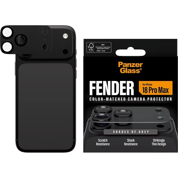 PanzerGlass FENDER hliníková ochrana fotoaparátu iPhone 18 Pro Max Shades of Grey (tmavě šedý) - Ochranné folie a skla - Obrázek d_755bd8bf21fc45dbbe2406c13dcda941
