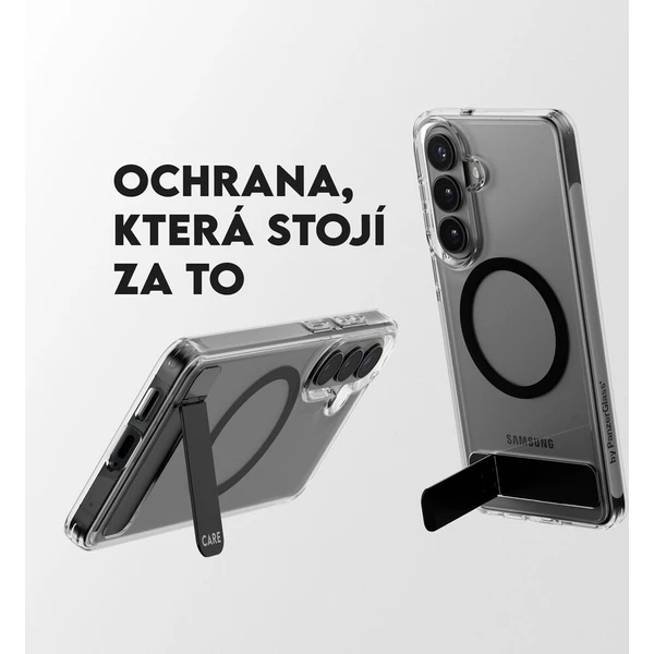 PanzerGlass® CARE Kickstand Qi kryt Samsung Galaxy S26 čirý/černý - Pouzdra - Obrázek d_782ce0be908b4b7ba5dc7a8d9ac2ce74