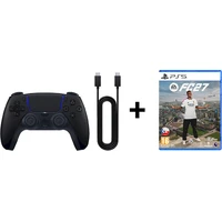DualSense Wireless Controller Midnight Black + kabel USB pro PC + EA Sports FC 27 - Herní ovladače