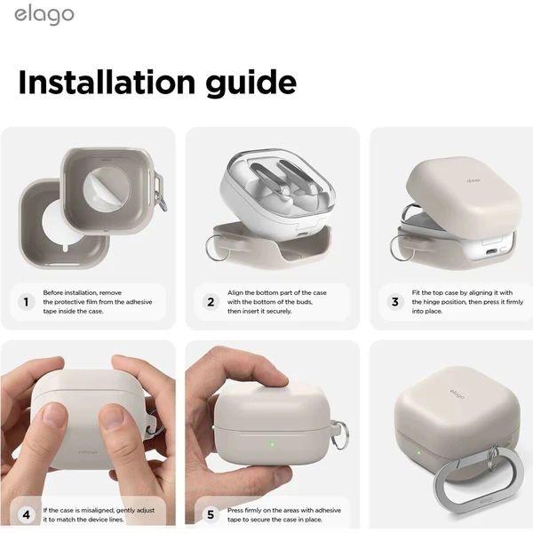 ELAGO Silicone Hang Case pouzdro pro Samsung Galaxy Buds4/Buds4 Pro černé - Pouzdra - Obrázek d_7c99c46290cb43f7873c624a94d60620