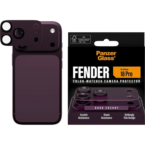PanzerGlass FENDER hliníková ochrana fotoaparátu iPhone 18 Pro Dark Cherry (fialový) - Ochranné folie a skla - Obrázek d_7d5616713aa44a07b536f02f09c74de4