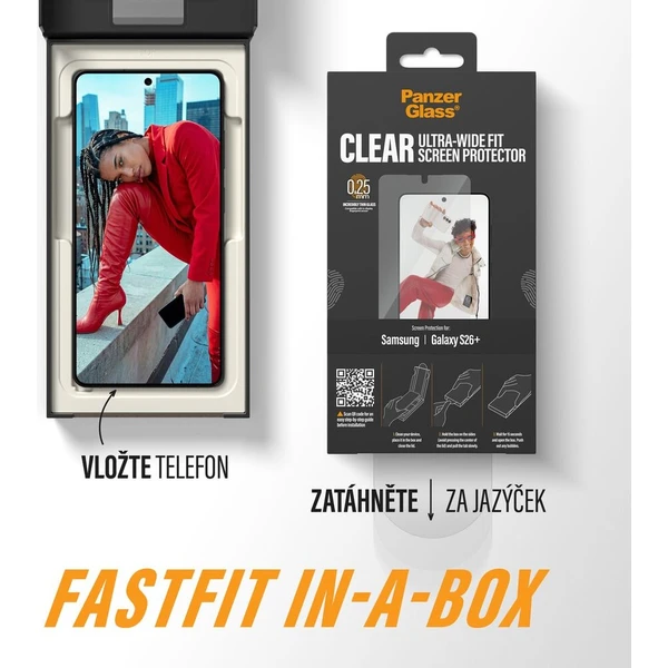 PanzerGlass® Ultra-Wide Fit sklo s bezprašným aplikačním boxem Samsung Galaxy S26+ - Ochranné folie a skla - Obrázek d_7dae6447278845a7ae7164c9607269e3