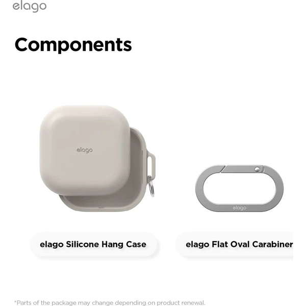 ELAGO Silicone Hang Case pouzdro pro Samsung Galaxy Buds4/Buds4 Pro béžové - Pouzdra - Obrázek d_7e1ba10d00ea45e2999a97f3f452ecfd