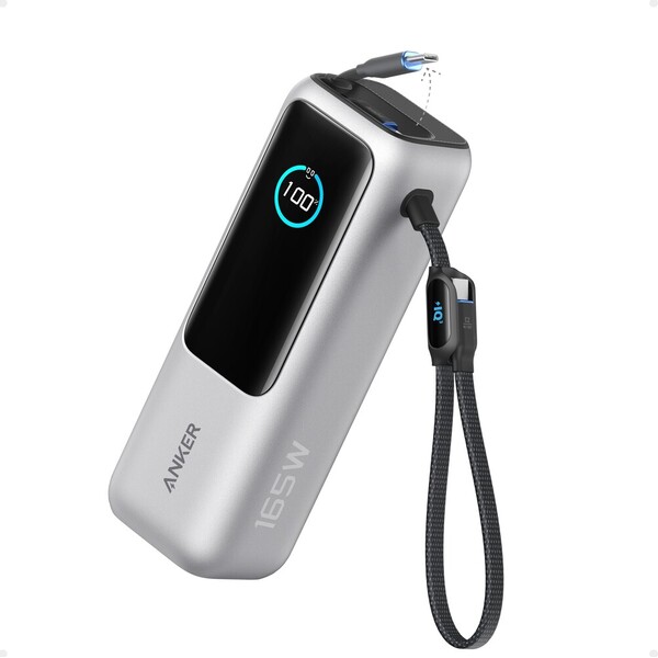 Anker Powerbanka 25000mAh, 165W s kabelem USB-C Stříbrná