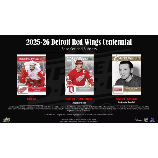 Hokejové karty 2025-26 Upper Deck Detroit Red Wings Centennial Hobby Box - Hokejové karty - Obrázek d_7e41ed10b5934db18ed8557640e43303