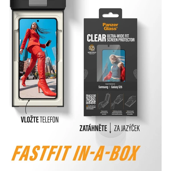 PanzerGlass® Ultra-Wide Fit sklo s bezprašným aplikačním boxem Samsung Galaxy S26 - Ochranné folie a skla - Obrázek d_7e7458622a5647f1bb8d69908c2e25fb
