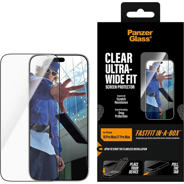 PanzerGlass Ultra-Wide Fit sklo Apple iPhone 18 Pro Max/17 Pro Max s bezprašným instalačním boxem - Ochranné folie a skla - Obrázek d_7eceb6a1798a45ca8ff7603f6c058ea5