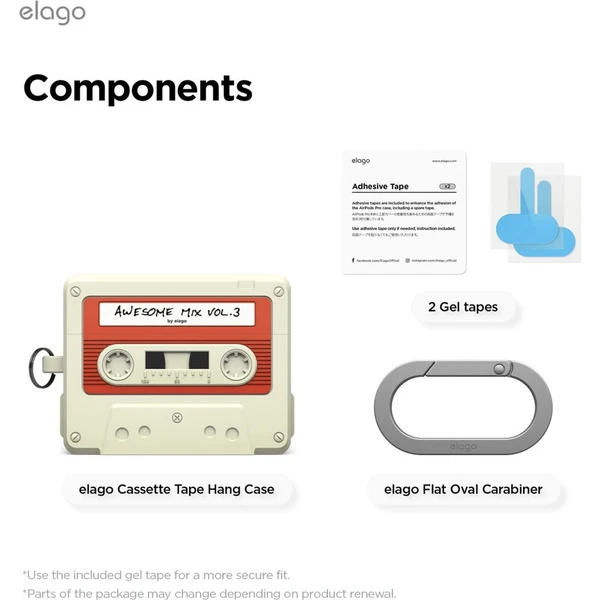 ELAGO Cassette TAPE pouzdro AirPods Pro 3 béžové - Pouzdra - Obrázek d_7f237f9941824a75ad89c6612c6e5b95