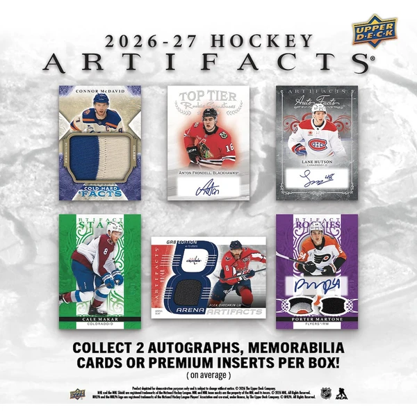 Hokejové karty 2026-27 Upper Deck Artifacts Hockey Hobby Box - Hokejové karty - Obrázek d_7fbc0b502f93410db27112fc99d782b6