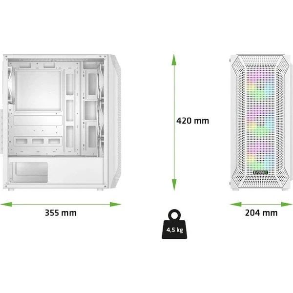 EVOLVEO Xenon 4x ARGB bílá - Počítačové skříně - Obrázek d_7fcadd6630d1445e8a9fba854a044fe5