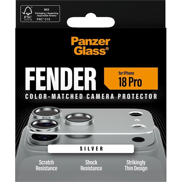 PanzerGlass FENDER hliníková ochrana fotoaparátu iPhone 18 Pro Silver (stříbrný) - Ochranné folie a skla - Obrázek d_818aac06bb13490bbcfcec8c45b54fcf