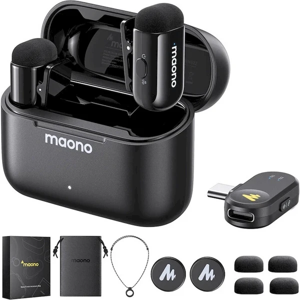 Maono WM622 PC2 bezdrátové klopové mikrofony USB-C - Mikrofony - Obrázek d_81e122f67bf2412a9097e7d38fb8c493
