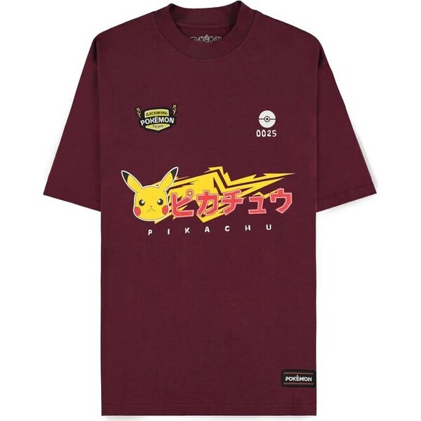 Tričko Pokémon - Pikachu Wine Red (Loose Fit) M
