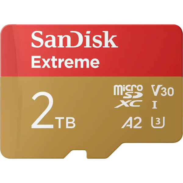 SanDisk micro SDXC karta 2TB Extreme + adaptér SDSQXAV-2T00-GN6MA Červená