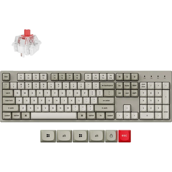 Keychron C2 Pro 8K Keychron Super Red (US) retro Béžová