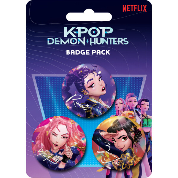 Sada odznaků K-pop Demon Hunters – 3 kusy