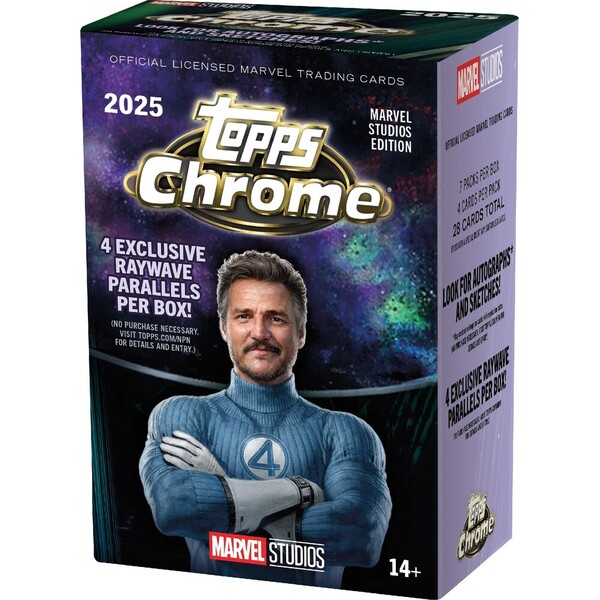 Sběratelské karty Topps 2025 Marvel Studios Chrome Value Box