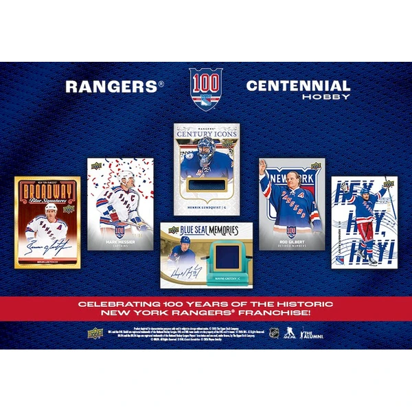 Hokejové karty 2025-26 Upper Deck New York Rangers Centennial Hobby Box - Hokejové karty - Obrázek d_8a52803dd44a4e94913874ad4a5db60a