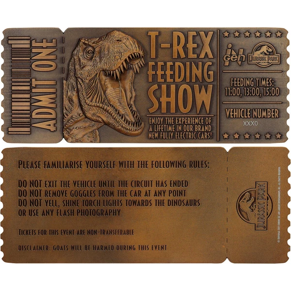 Replika Fanattik vstupenky Jurassic Park - Feeding Show Ticket Limited Edition - Repliky - Obrázek d_8a6088d6afb8451081a5e75df571bcde