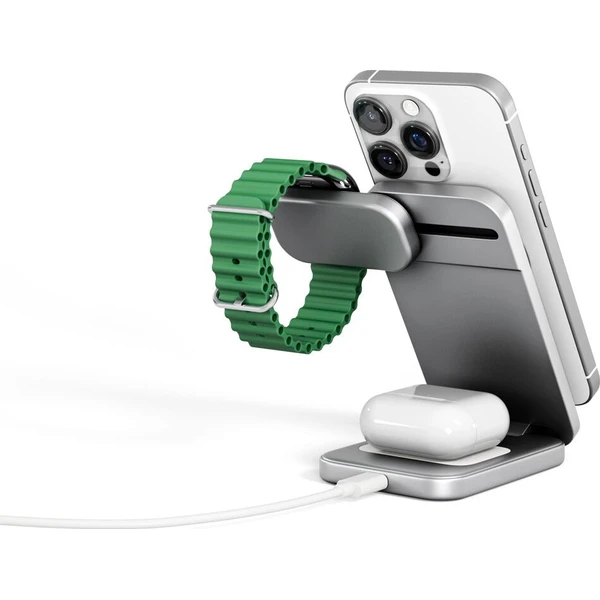 Spello ForceBase Qi2 25W 3in1 Fold MagSafe nabíjecí stojánek stříbrný - Nabíječky - Obrázek d_8b25c3efccfe4753a132c5508808bcb9