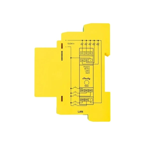Shelly RGBWW Pro WiFi modul řízení LED pásků žlutý - Spínací moduly - Obrázek d_8cc0f8b4ccc7428eaebf79b337e2572f