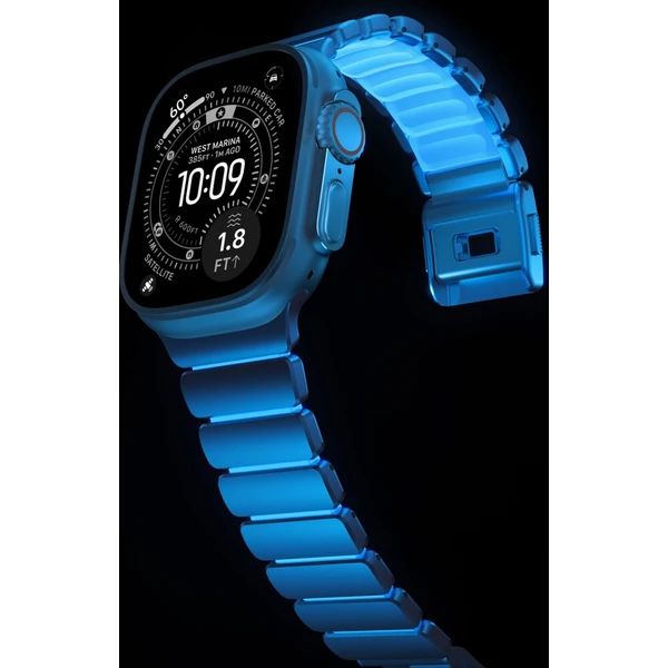 Nomad Stratos Band FKM řemínek Apple Watch 45/46/49mm Natural Titanium/Icy Blue - Řemínky - Obrázek d_8d0a596f133343ae999ef7184b647369