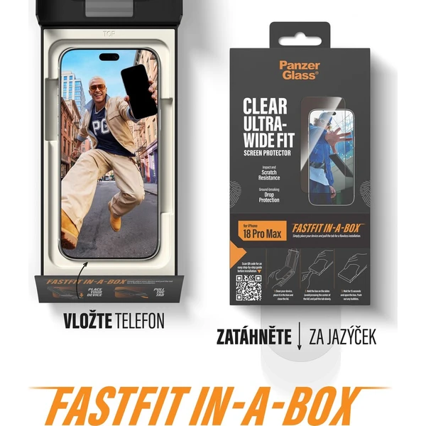 PanzerGlass Ultra-Wide Fit sklo Apple iPhone 18 Pro Max/17 Pro Max s bezprašným instalačním boxem - Ochranné folie a skla - Obrázek d_8efbddd285ae4c9b8135f2722b221766