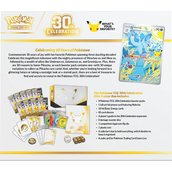 Pokémon TCG: 30th Celebration Elite Trainer Box - Pokémon karty - Obrázek d_92c2bf5bc9b7489b95920667d238f793