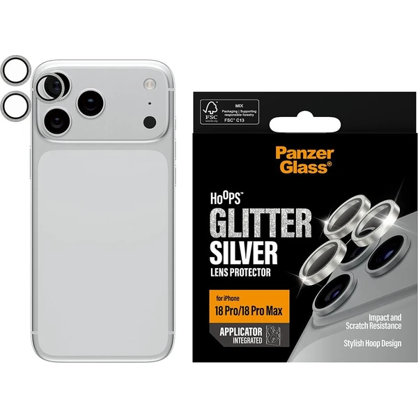 PanzerGlass Hoops ochranné kroužky Apple iPhone 18 Pro/Pro Max třpytivě stříbrné - Ochranné folie a skla - Obrázek d_97e6d6c299ca44aea92289409bec6519