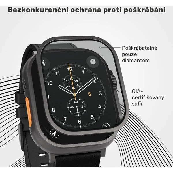UNUM by Epico SapphireShield Watch Protector safírové sklo pro Apple Watch Ultra (49mm) černé - Ochranné folie a skla - Obrázek d_97eb913036ed4b8291cdb0fbfe3fc427