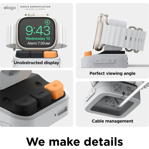 ELAGO W9 stojánek pro Apple Watch/Galaxy Watch tmavě šedý - Stojánky - Obrázek d_99b72d2cf16b4134be0f7812f9063d0a