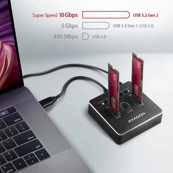 AXAGON Dokovací stanice pro 2x M.2 NVMe - USB-C 3.2 Gen 2 - Externí boxy - Obrázek d_9c8c132c294f419ba34a3efe6d0314e2