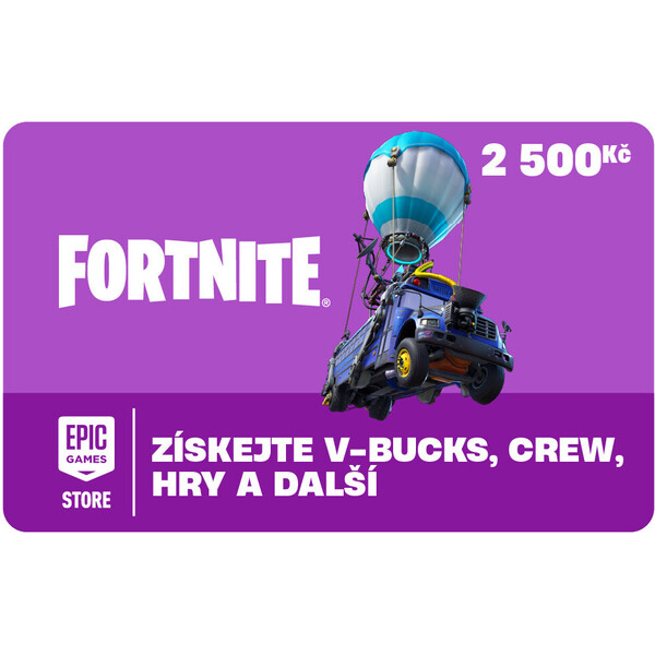 Dárková karta Fortnite 2500 CZK (online kód)