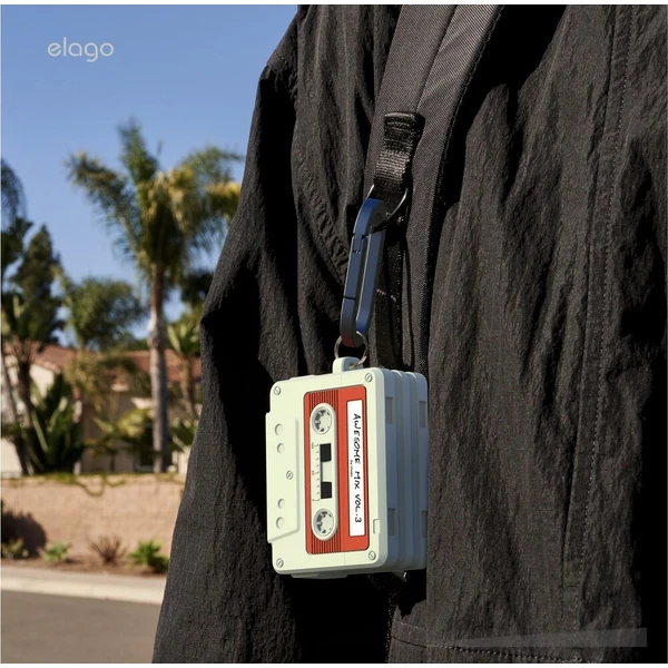 ELAGO Cassette TAPE pouzdro AirPods Pro 3 béžové - Pouzdra - Obrázek d_9f7ec6e5df104f7b818218038b48a5b2