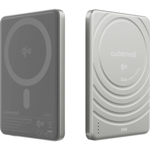CubeNest SQ1B3D SlimDual Qi2/MagSafe powerbanka (5000 mAh) stříbrná - Powerbanky - Obrázek d_a25b3b5d453643d98d0f8859d073eafe