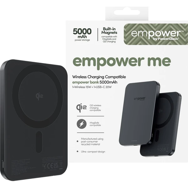 PanzerGlass® empower bezdrátová Qi2 powerbanka 5000 mAh, MagSafe, černá - Powerbanky - Obrázek d_a25c143a51ba42f2a65b59c9917c7829