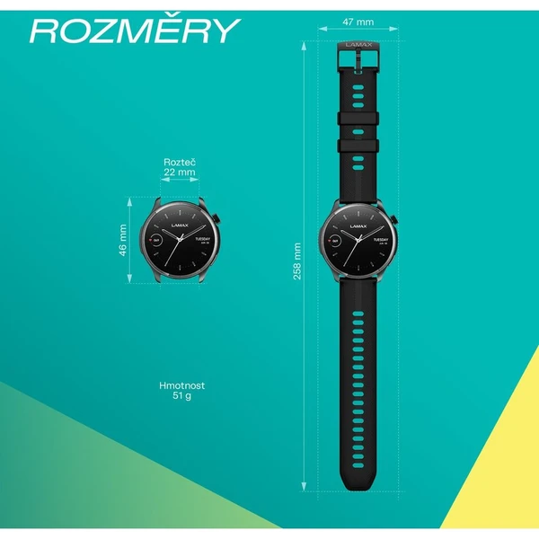 LAMAX Prism AMOLED chytré hodinky černé - Chytré hodinky - Obrázek d_a32563b6cdbc4061ad5711488e7935e9