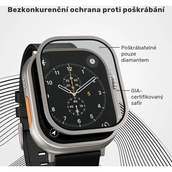UNUM by Epico SapphireShield Watch Protector safírové sklo pro Apple Watch Ultra (49mm) stříbrné - Ochranné folie a skla - Obrázek d_a3c3c57e690d4a6ebe46cc3ee4df39ef