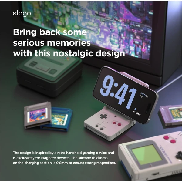 ELAGO Retro W5 Magsafe iPhone stojánek bílý - Držáky - Obrázek d_a59da556b49a434eb18cf235436fdd02