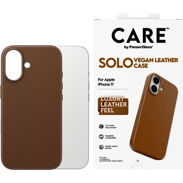 PanzerGlass® CARE SOLO MagSafe kryt z veganské kůže iPhone 17e/16e hnědý - Pouzdra - Obrázek d_a5c61a9d7bd842da8fd809a598d72926