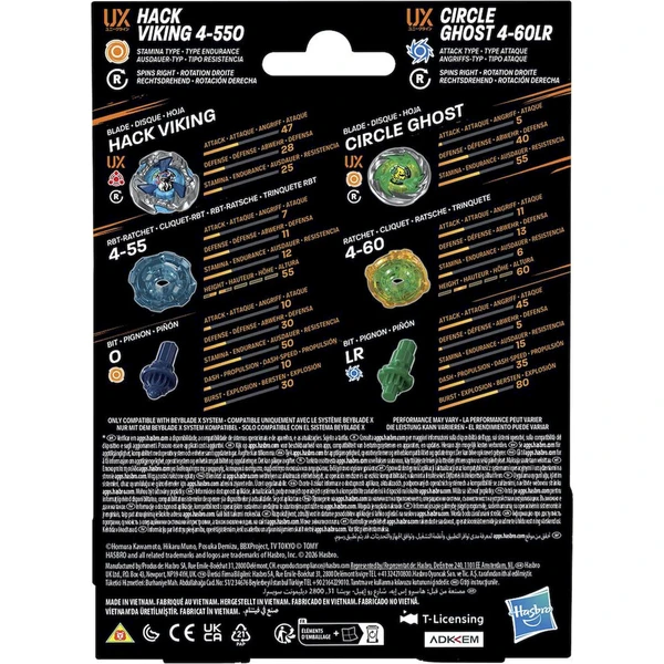 Beyblade X Circle Ghost 4-60LR UX & Hack Viking 4-55O UX Dual Pack Set - Hračky - Obrázek d_a65224aab5f14c64b518b8eb3374a312