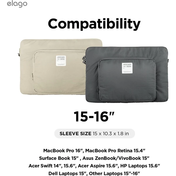 ELAGO PC Sleeve pouzdro pro MacBook 15"-16'' světle šedé - Pouzdra - Obrázek d_a68d7f6dd2e54b5b9d6b2046ec8e09e0