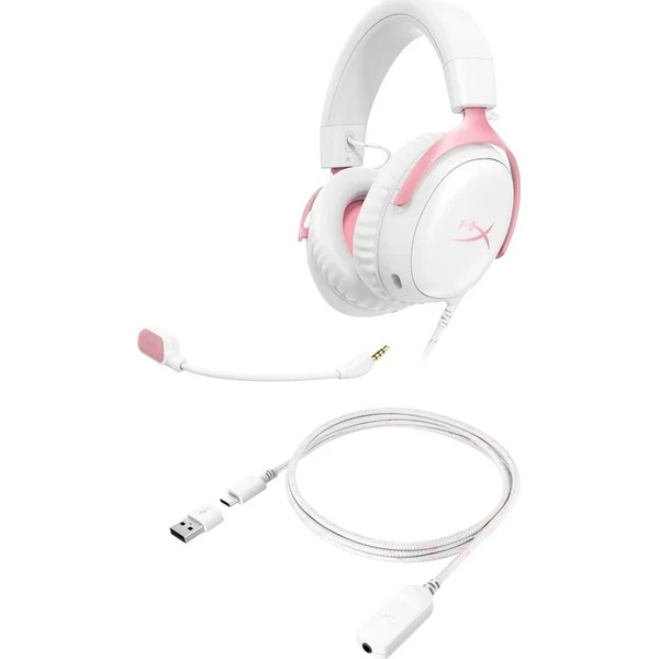 HyperX Cloud III herní headset bílý/růžový - Sluchátka - Obrázek d_a788d05e8ebb4c959c80a0561f80380f