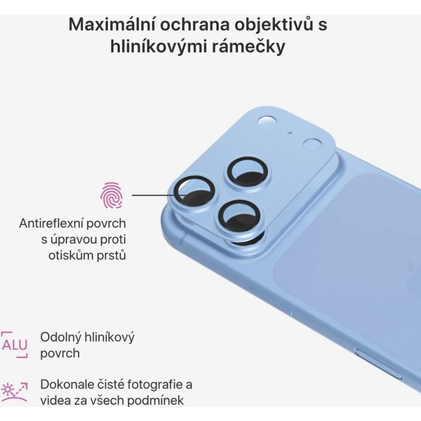 iWant Aluminium AntiReflective Lens & Island hliníkový rámeček pro iPhone 18 Pro Max světle modrý - Ochranné folie a skla - Obrázek d_a80b168898014009afbfa61670acc1c6