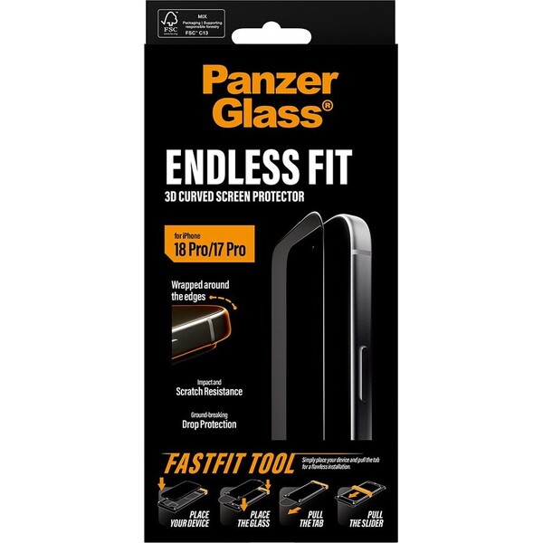 PanzerGlass 3D Endless sklo Apple iPhone 18 Pro/17 Pro s bezprašným instalačním rámečkem - Ochranné folie a skla - Obrázek d_aa522a2251e6415cb9c4f7e8f52207c9