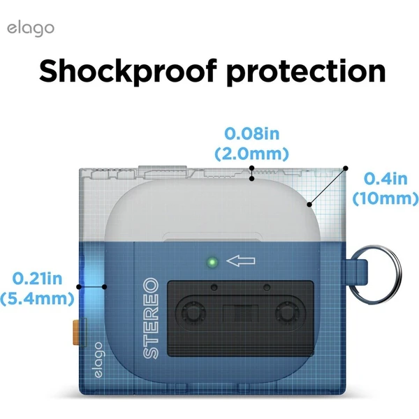 ELAGO Cassette Player pouzdro Airpods 4 tmavě modré - Pouzdra - Obrázek d_aa9148b456d34212b502036b811c21b5