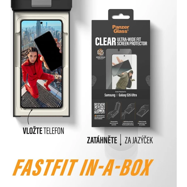 PanzerGlass® Ultra-Wide Fit sklo s bezprašným aplikačním boxem Samsung Galaxy S26 Ultra - Ochranné folie a skla - Obrázek d_ab296f1ad7bb486a897bf773a856f93a