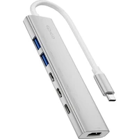 Epico UltraHub 6in1 Slim Alu USB-C Hub EH20 stříbrný - USB huby