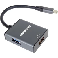 PremiumCord USB-C -> HDMI/USB-A redukce 4K šedá - Kabely a redukce